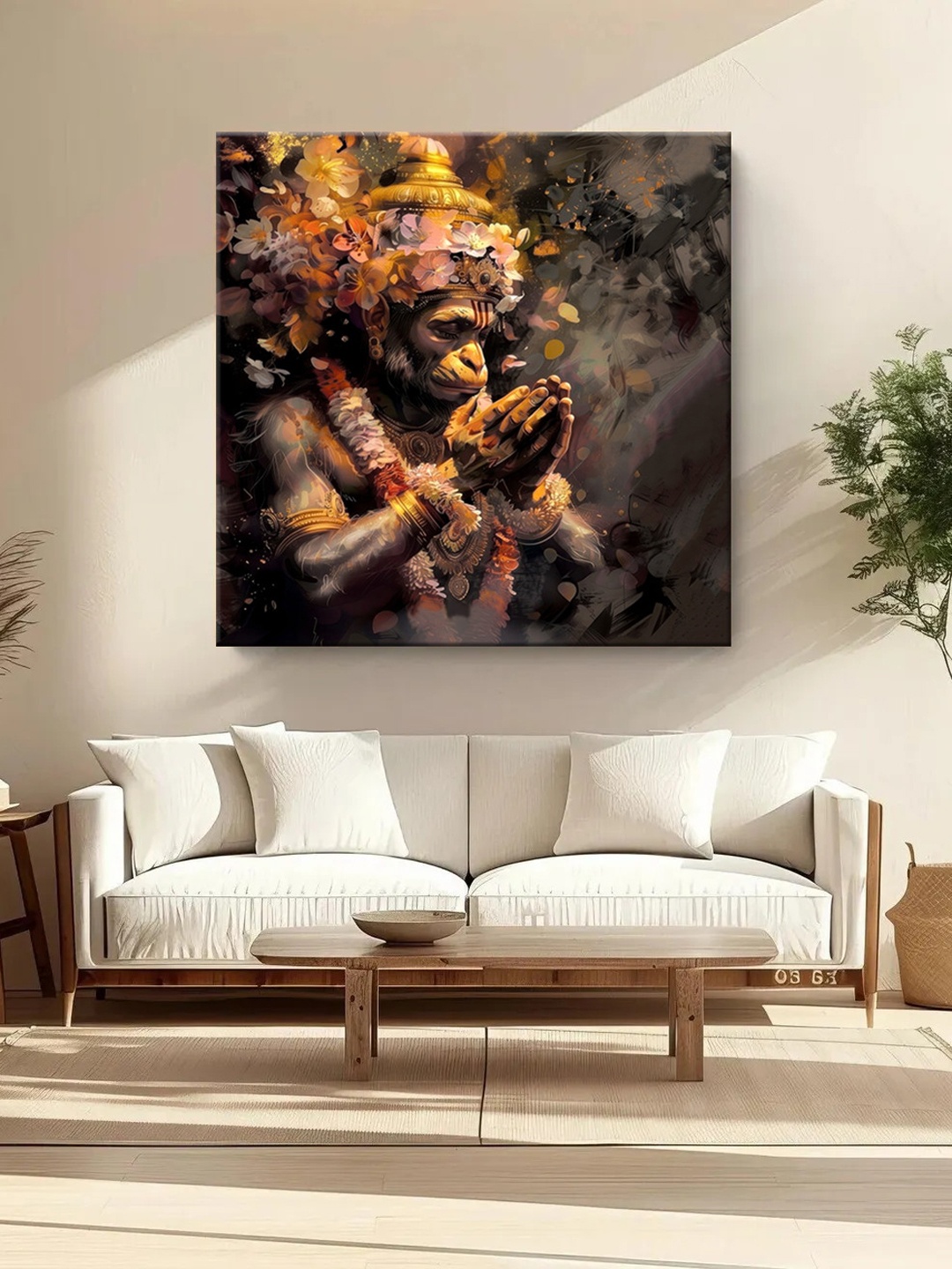 

999Store Brown & Orange Canvas Religious Wall Paintings