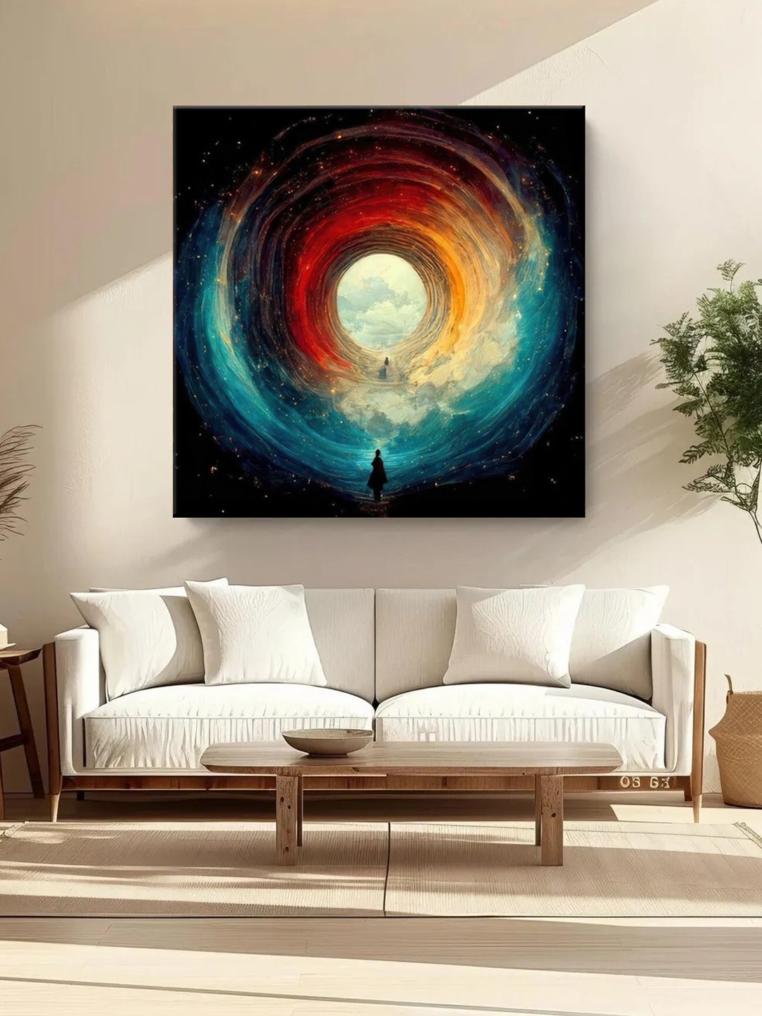 

999Store Green & Orange Canvas Wall Paintings
