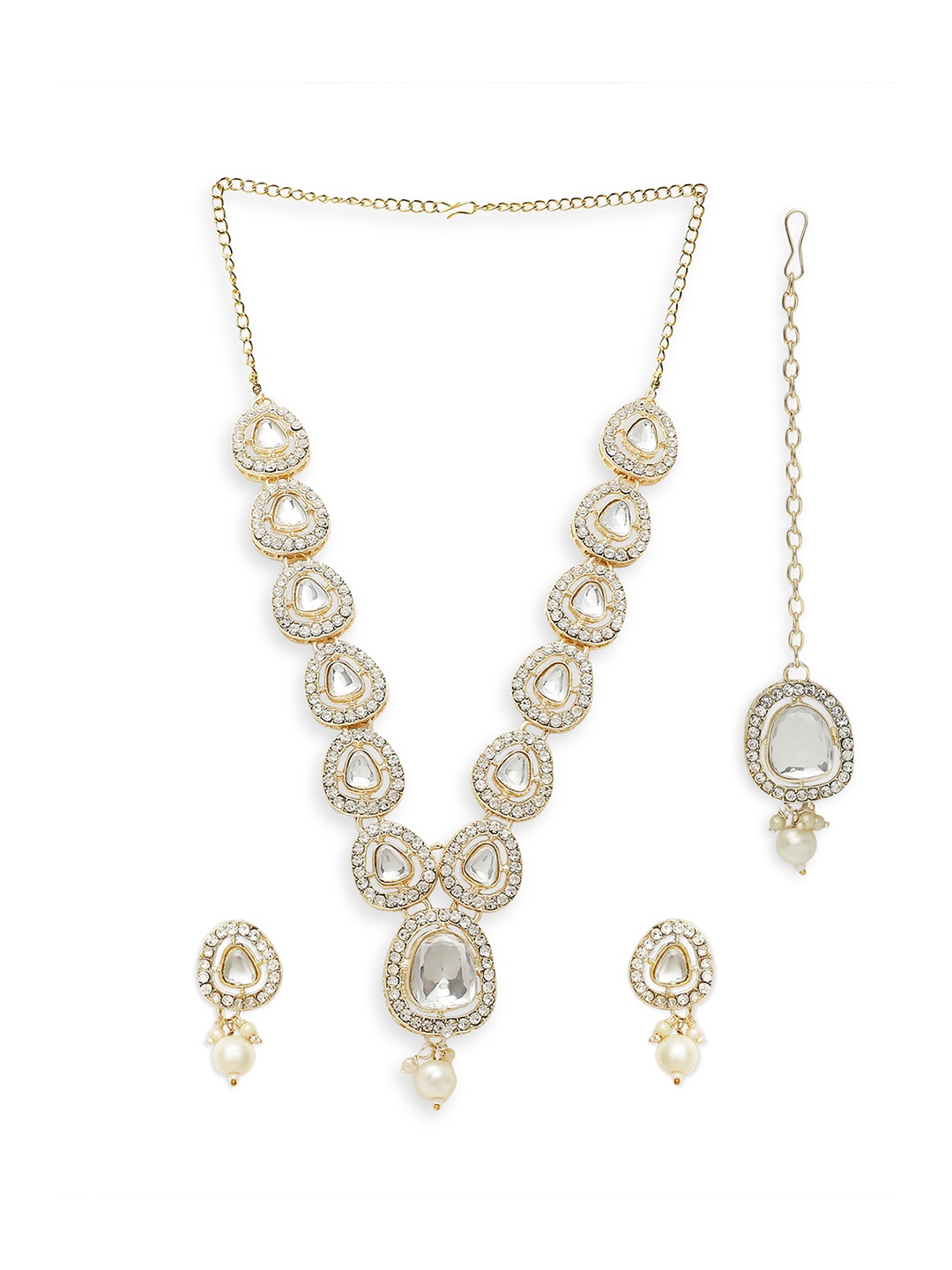

Anouk Gold Toned Kundan Studded & Beaded Jewellery Set