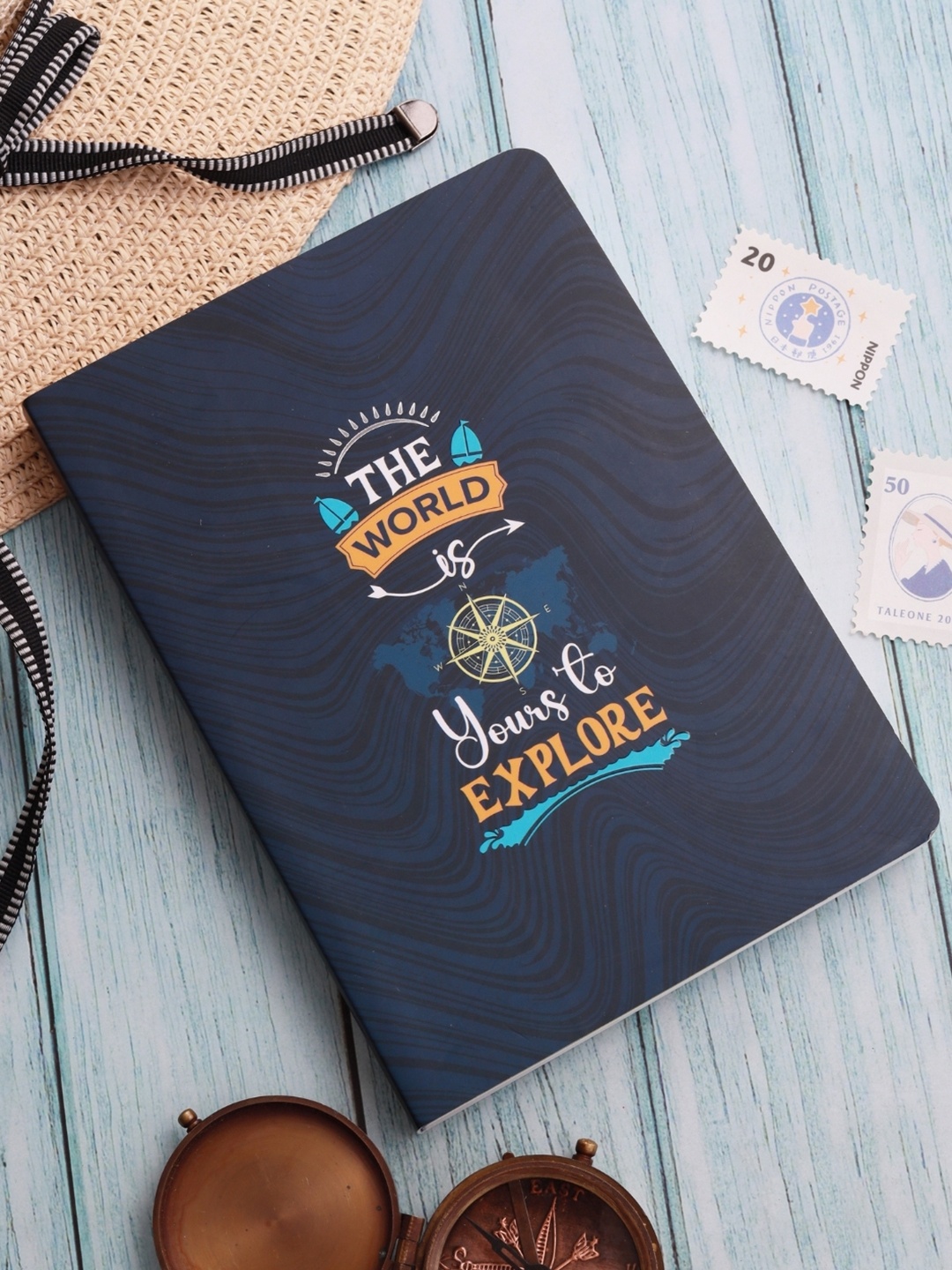 

Doodle Undated B6 Travel Planner - Wander Wheel, Navy blue