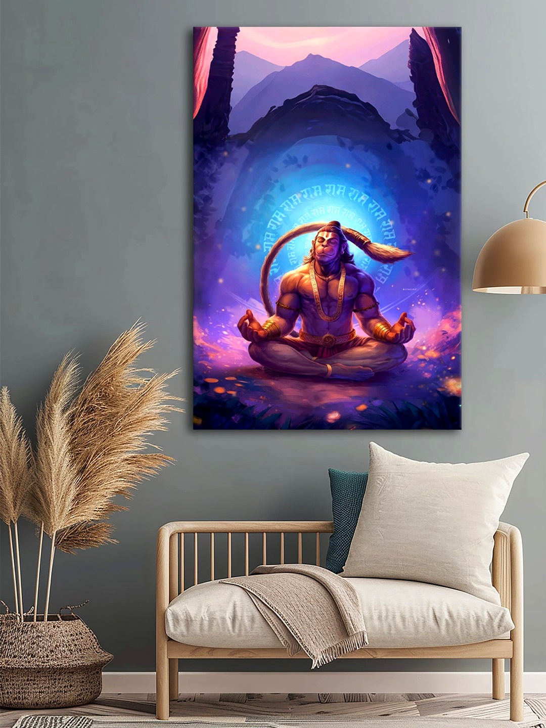 

999Store Blue & Purple Canvas Religious Wall Paintings