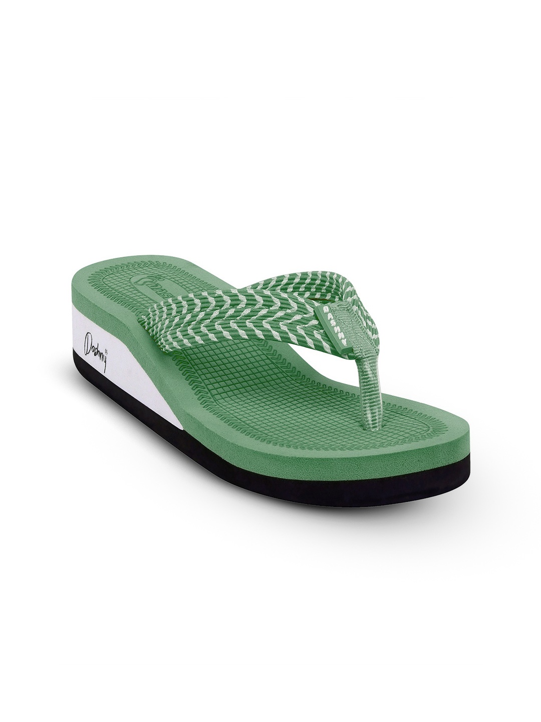 

DASHNY Women Rubber Thong Flip-Flops, Green