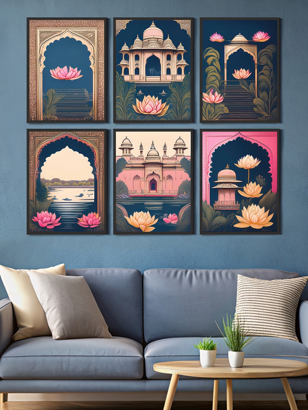 

999Store Brown & Pink 6 Pieces Canvas Wall Paintings