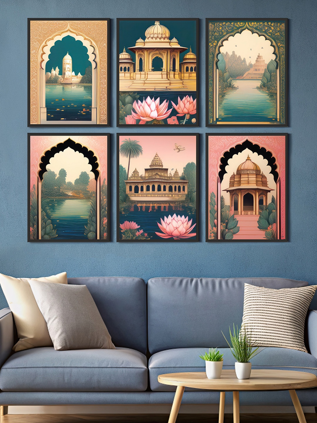 

999Store Green & Pink 6 and more Piece Canvas Wall Paintings