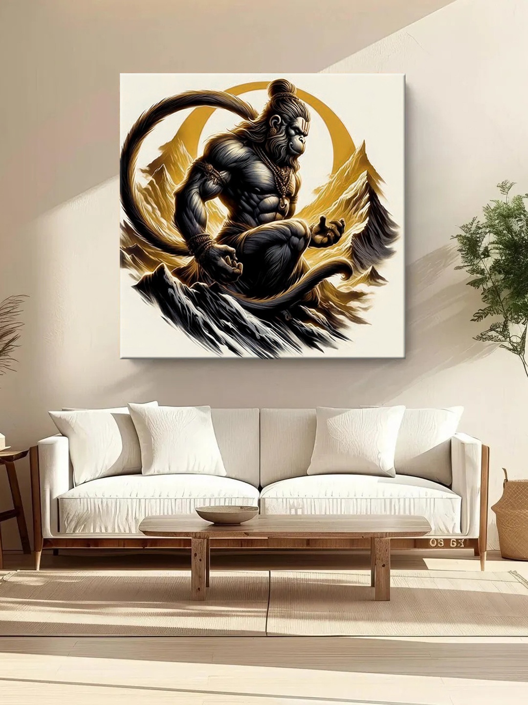 

999Store Brown & Gold-Toned Canvas Religious Wall Paintings