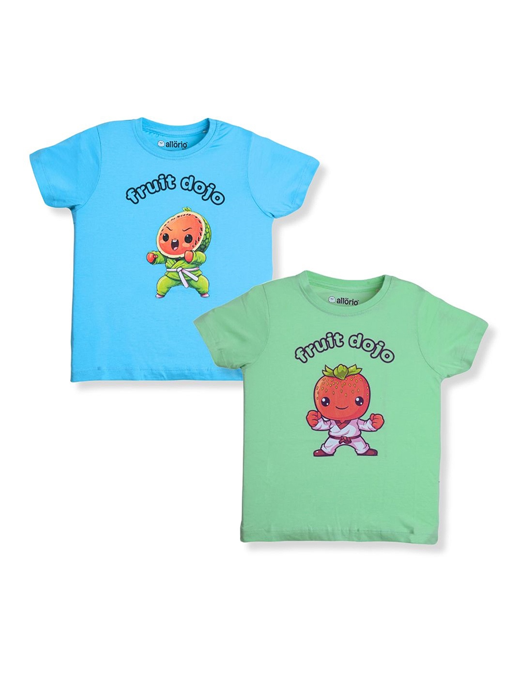 

allorio kids Girls Pack of 2 Cotton T-shirt, Blue