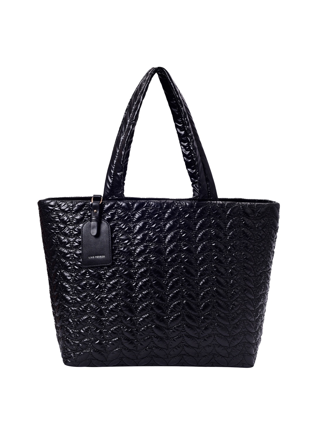 

Lino Perros Quilted Structured Shoulder Bag, Black