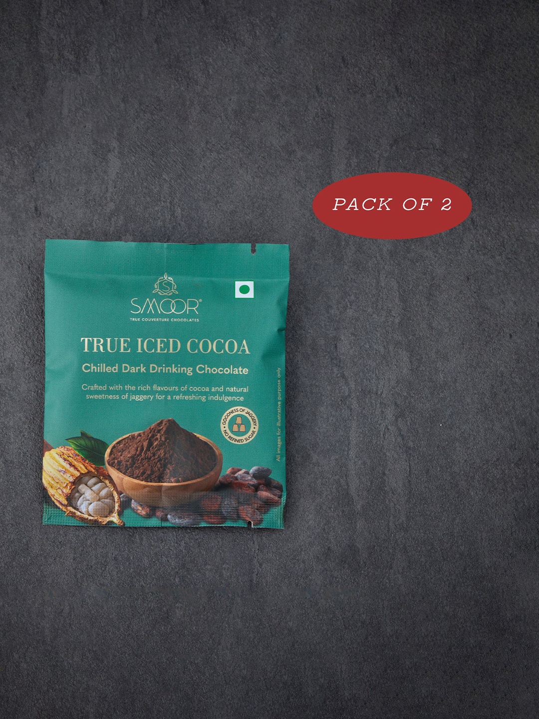

SMOOR Pack of 2 Chilled Dark Drinking Chocolate - 30 g each, Teal