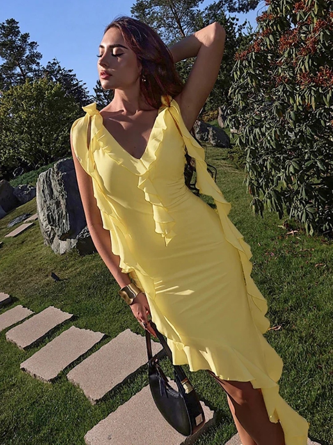 

KPOP Women Bodycon Maxi Dress, Yellow