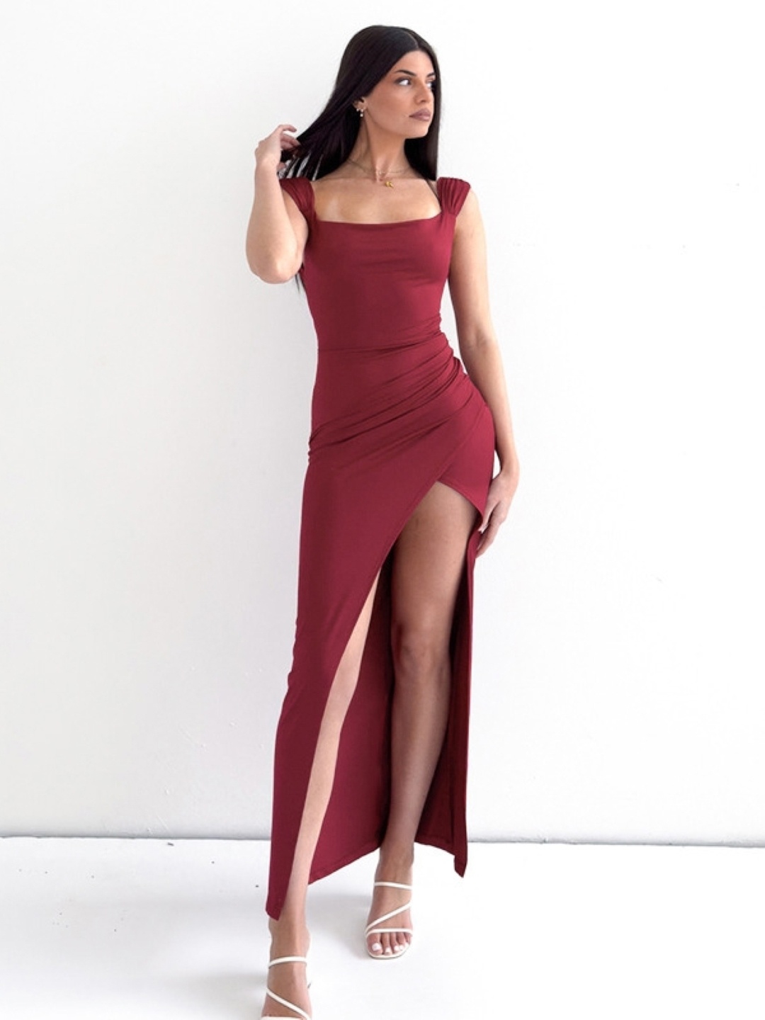 

KPOP Bodycon Maxi Dress, Red