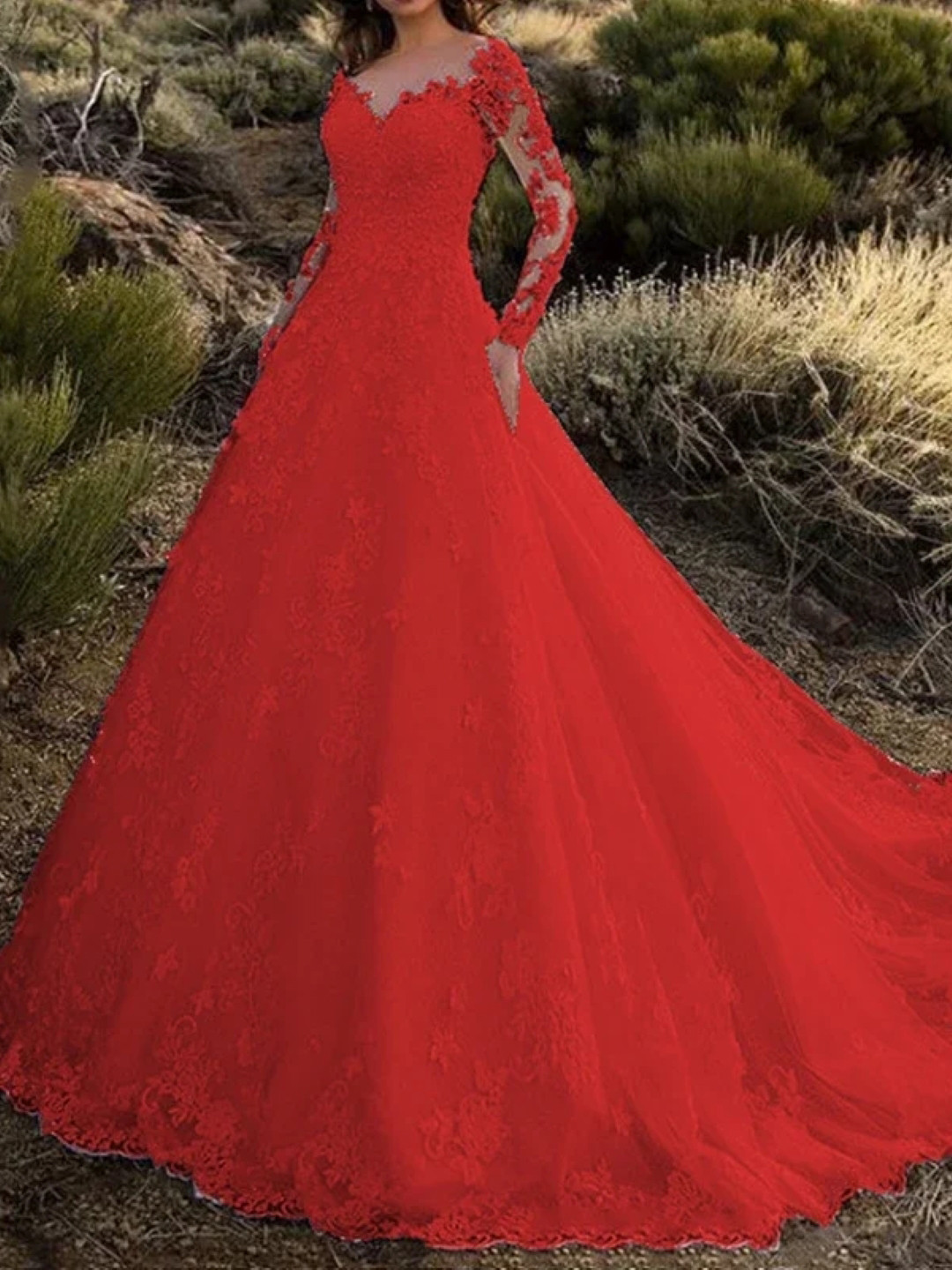 

KPOP Women Sweetheart Neck Maxi Dress, Red