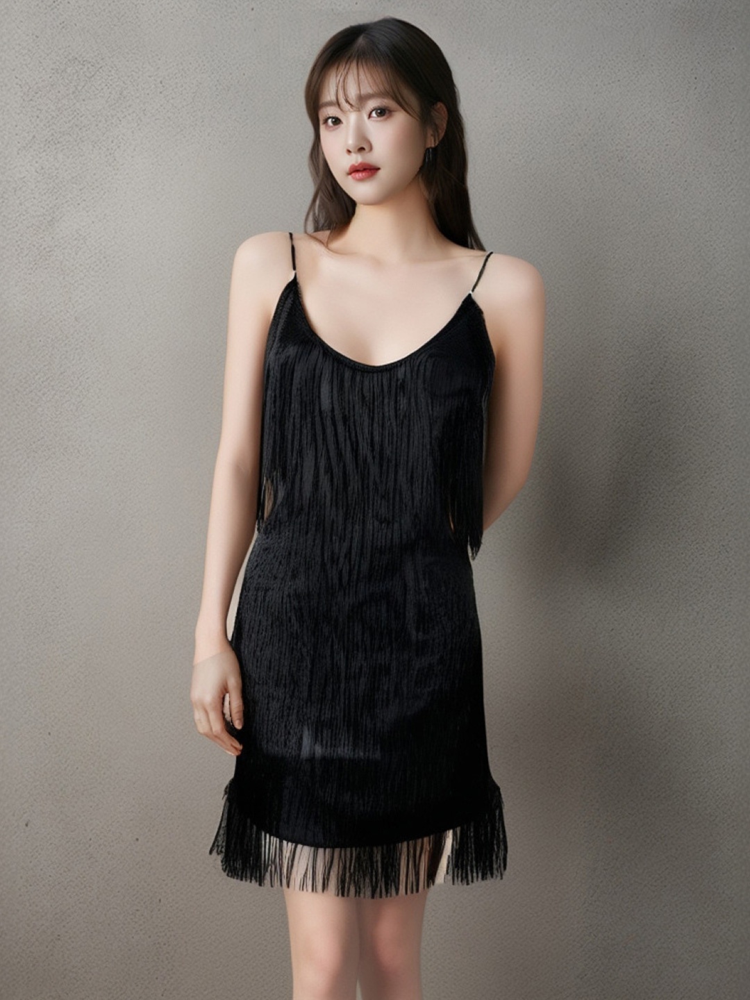 

KPOP Women Solid Bodycon Dress, Black