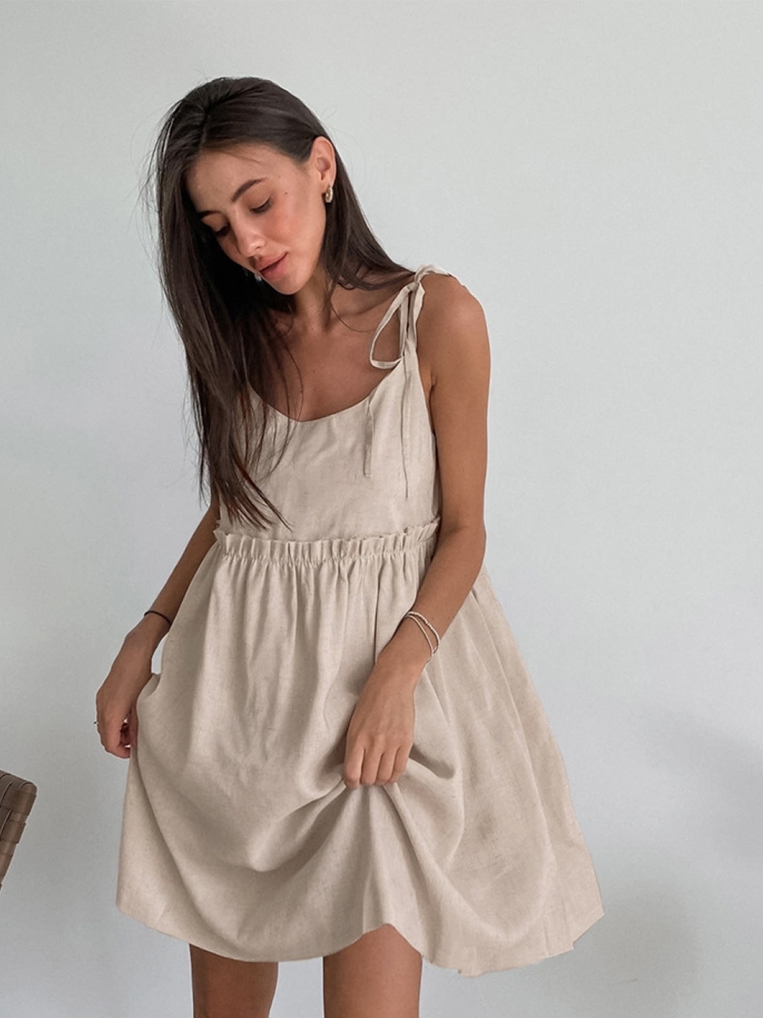

KPOP Solid Fit and Flare Dress, Khaki