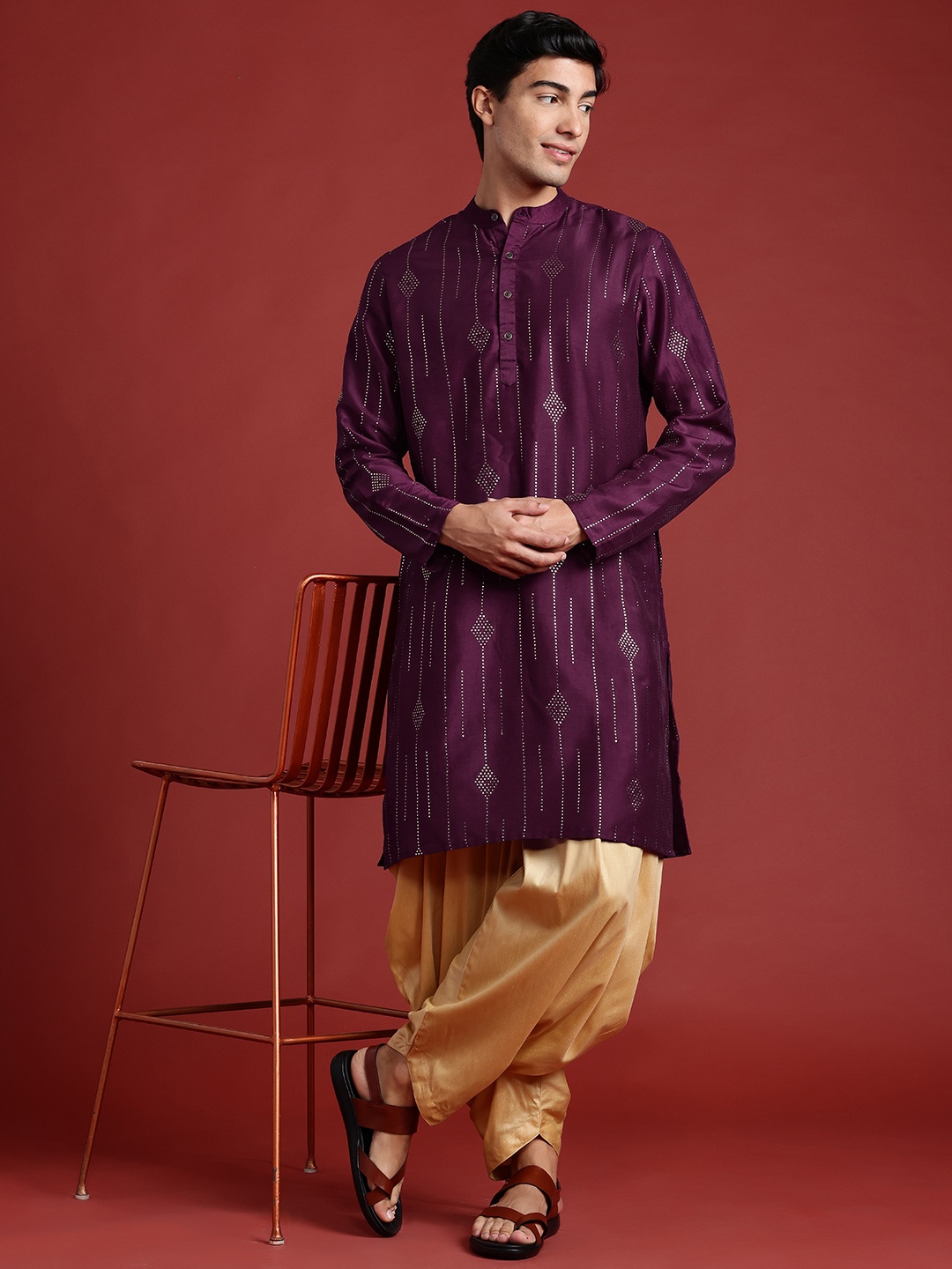 

Anouk Embellished Mukaish Kurta, Purple