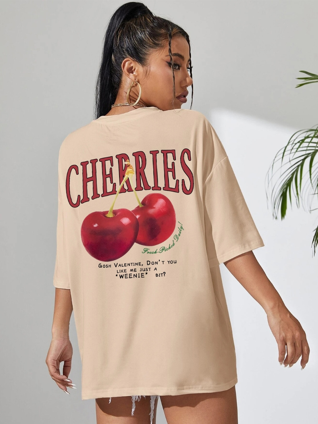 

KPOP Print Top, Beige