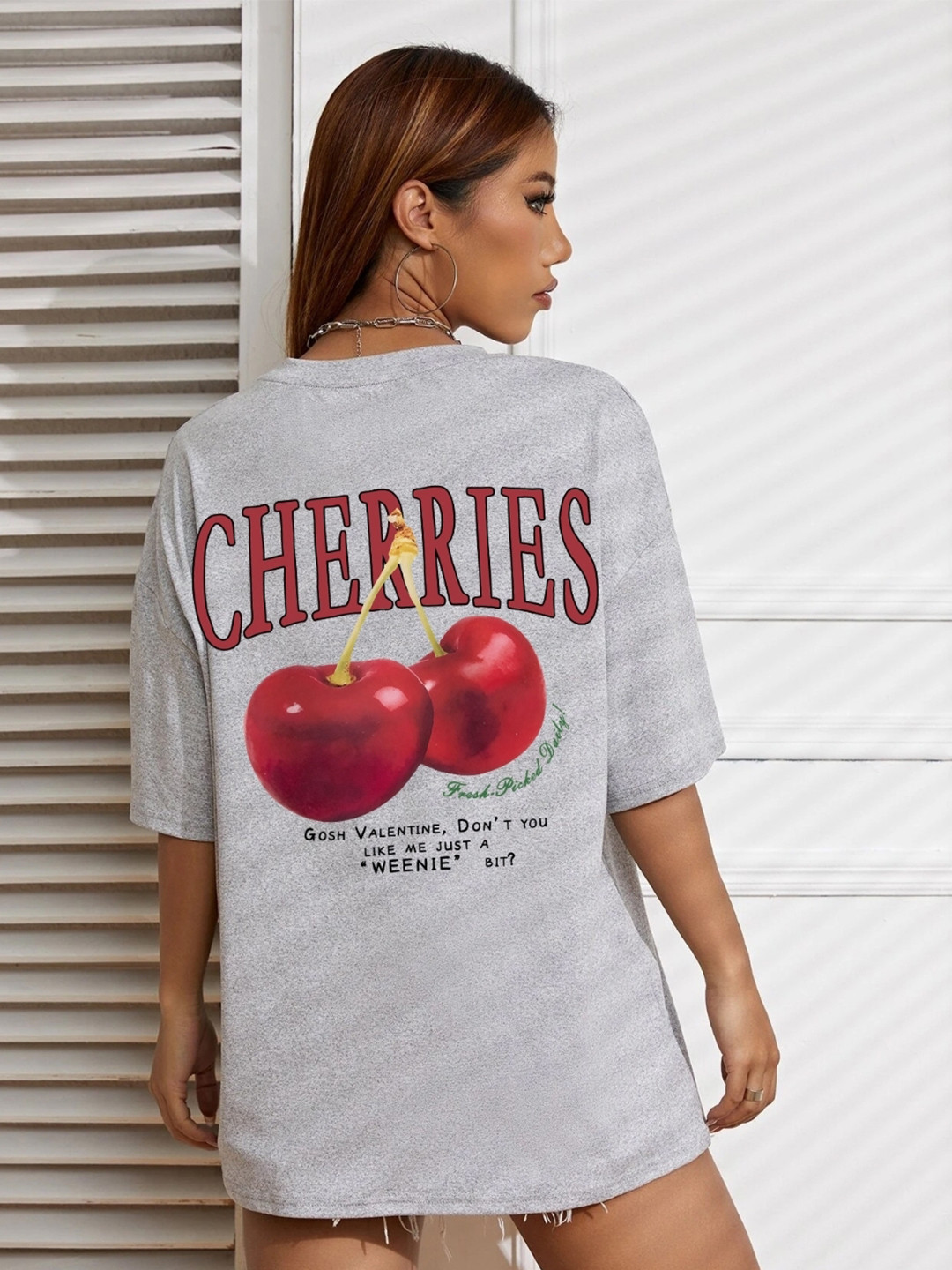 

KPOP Print Top, Grey