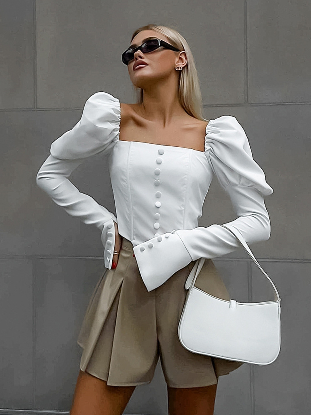 

KPOP Bell Sleeve Top, White