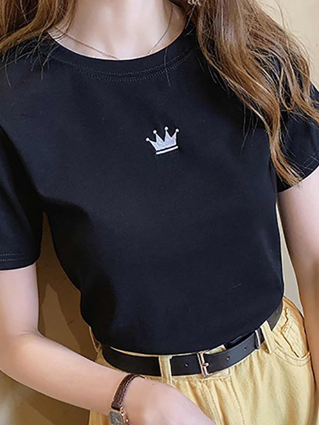 

KPOP Print Top, Black