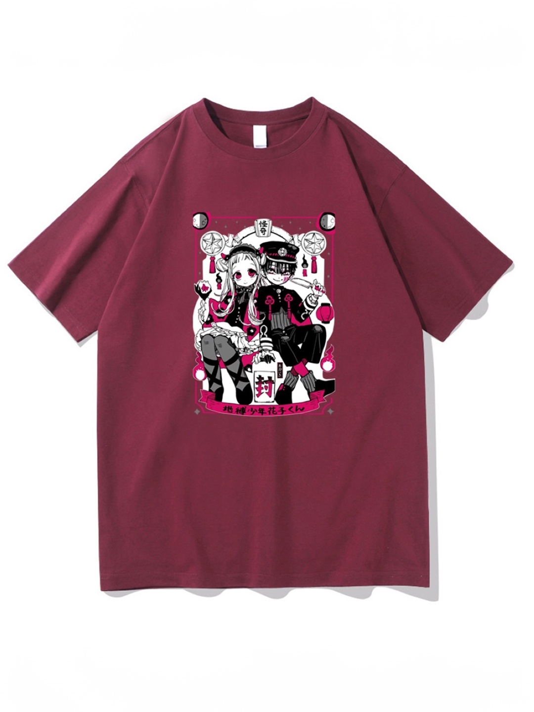 

KPOP Print Top, Burgundy