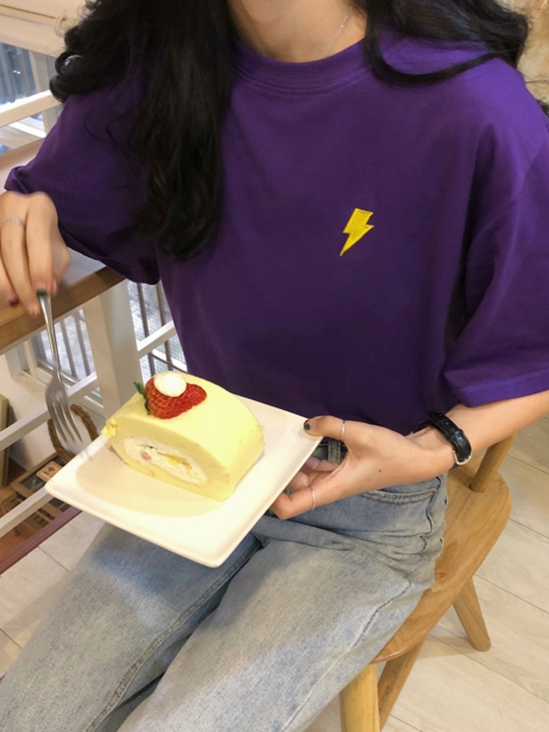 

KPOP Print Top, Purple