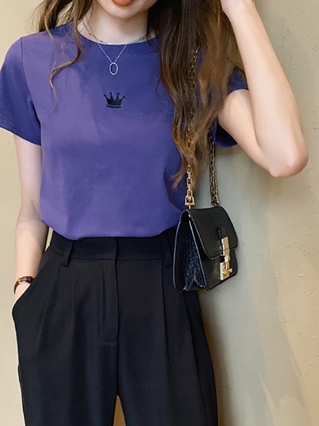 

KPOP Print Top, Purple
