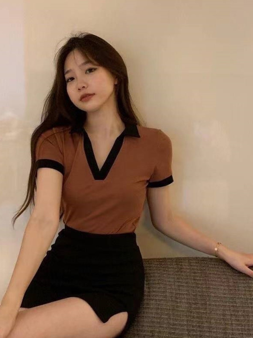 

KPOP Top, Brown