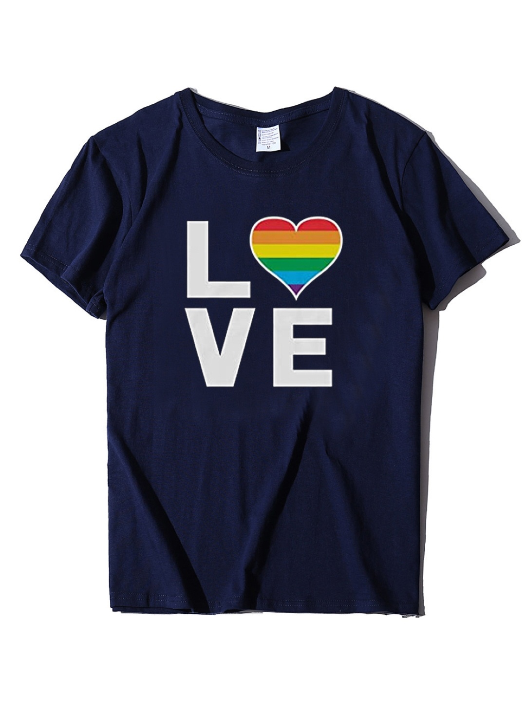 KPOP Women Typography Printed T-shirt, Navy blue