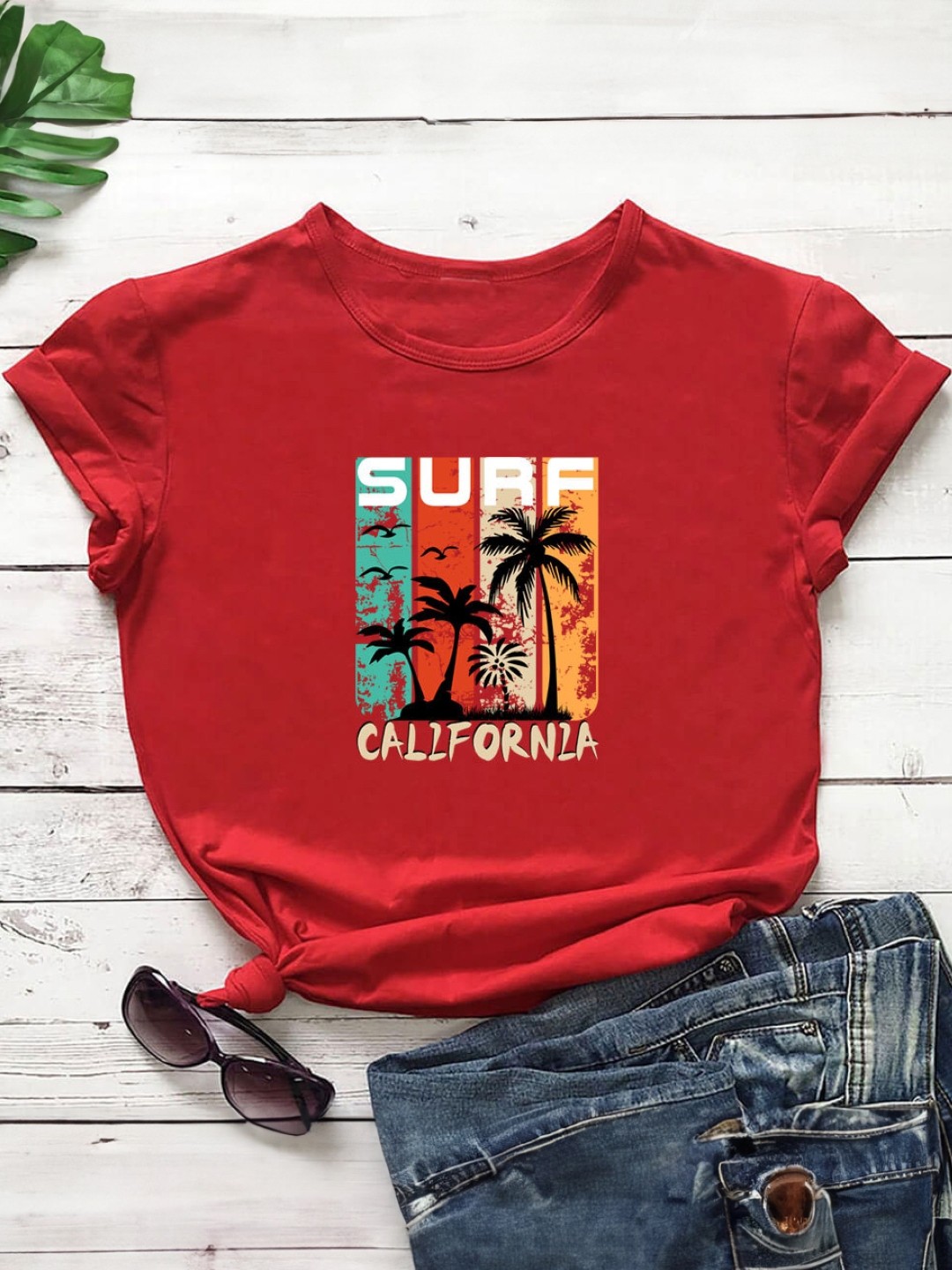 

KPOP Print Top, Red