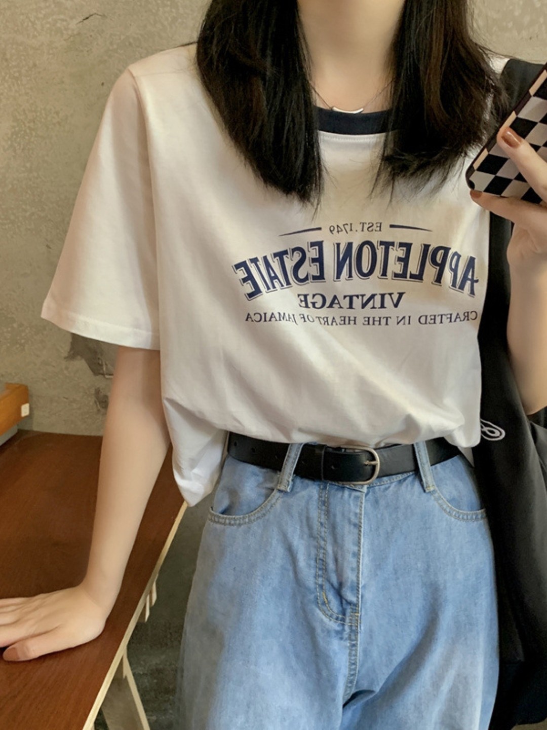 

KPOP Print Top, Cream