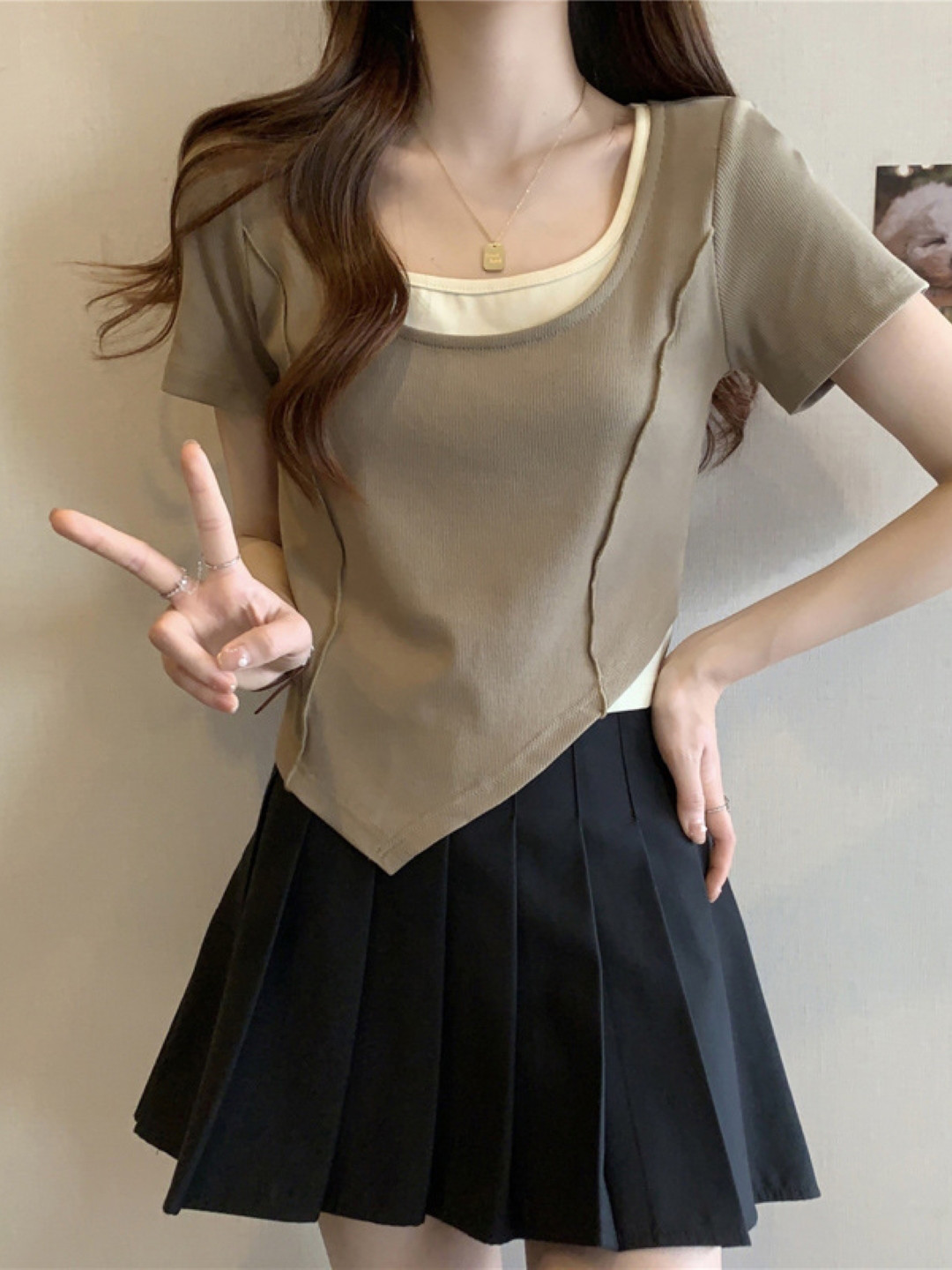 

KPOP Top, Brown