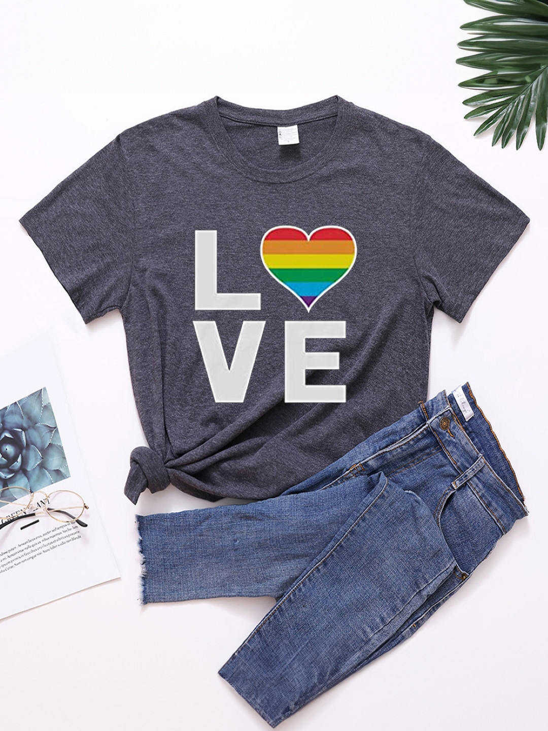 

KPOP Print Top, Grey