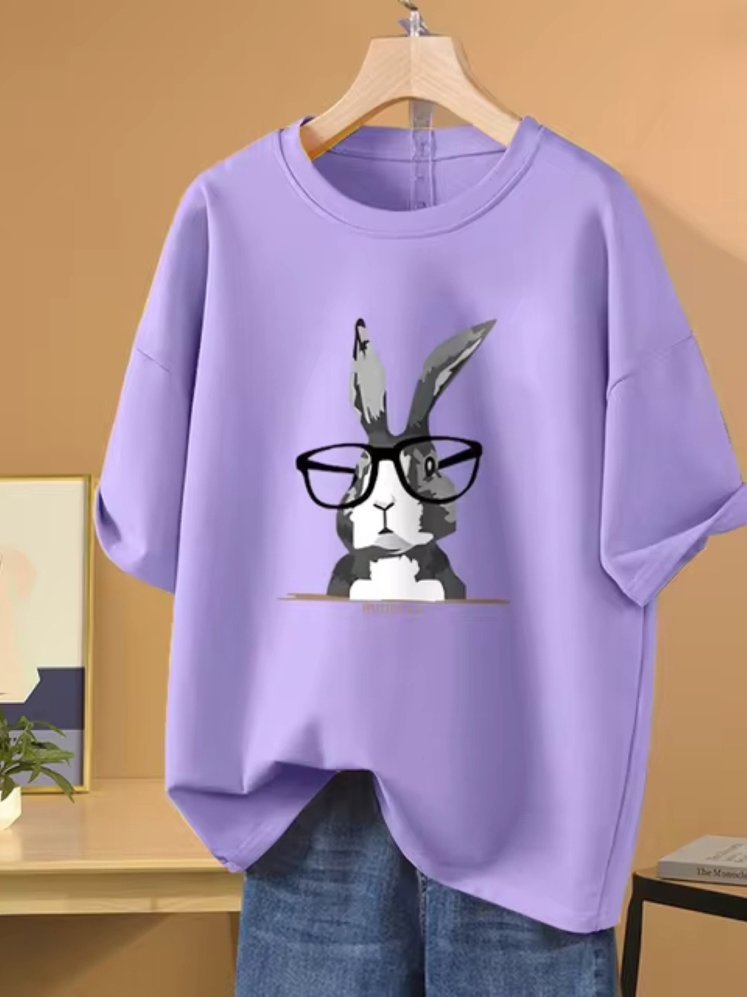 

KPOP Women Graphic Printed Round Neck T-Shirt, Purple