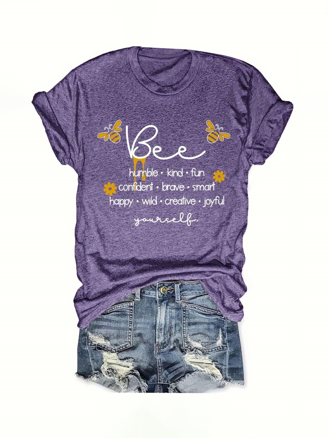 

KPOP Print Cotton Top, Purple
