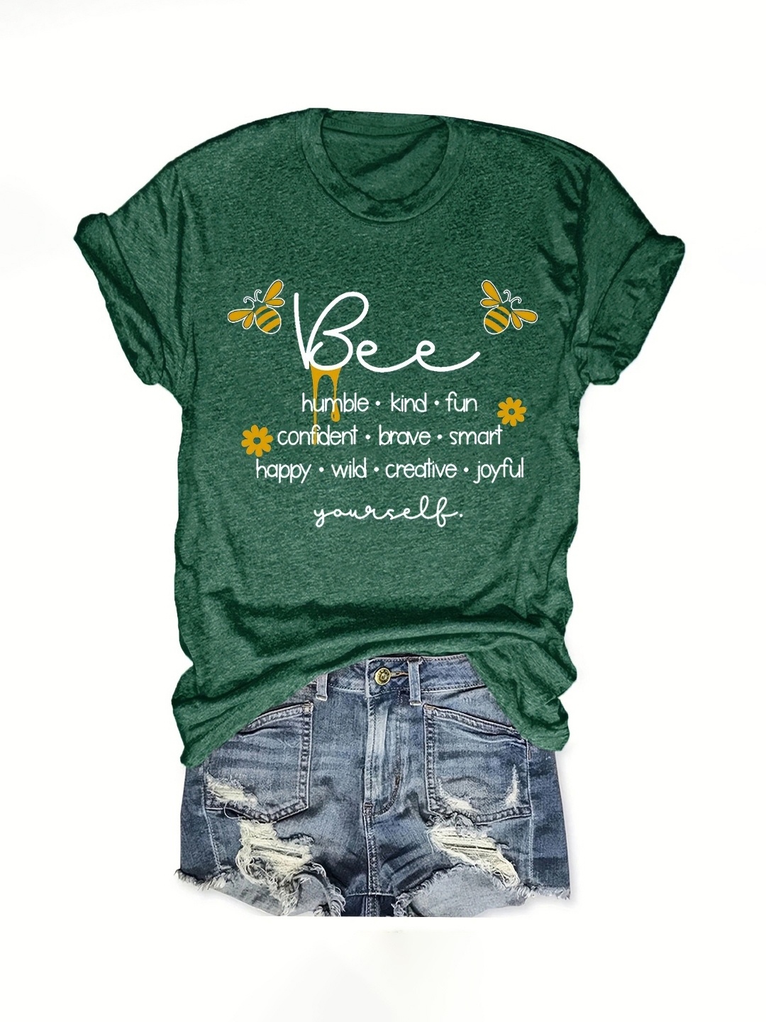 

KPOP Print Cotton Top, Green