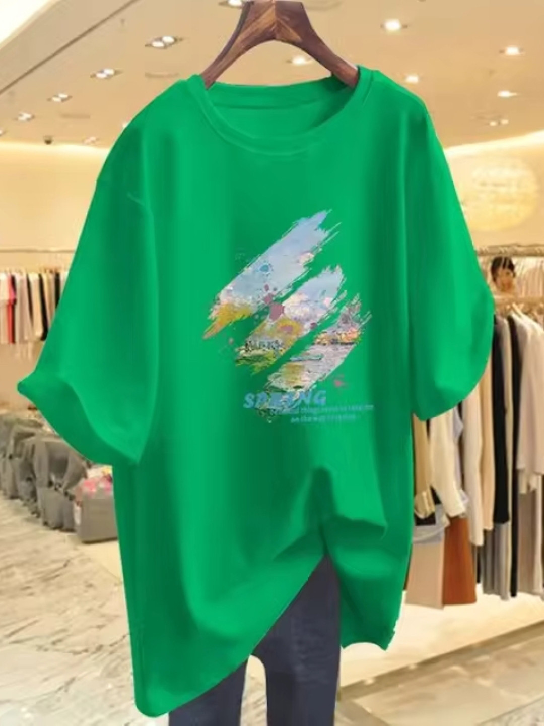 

KPOP Women Graphic Printed Top, Green