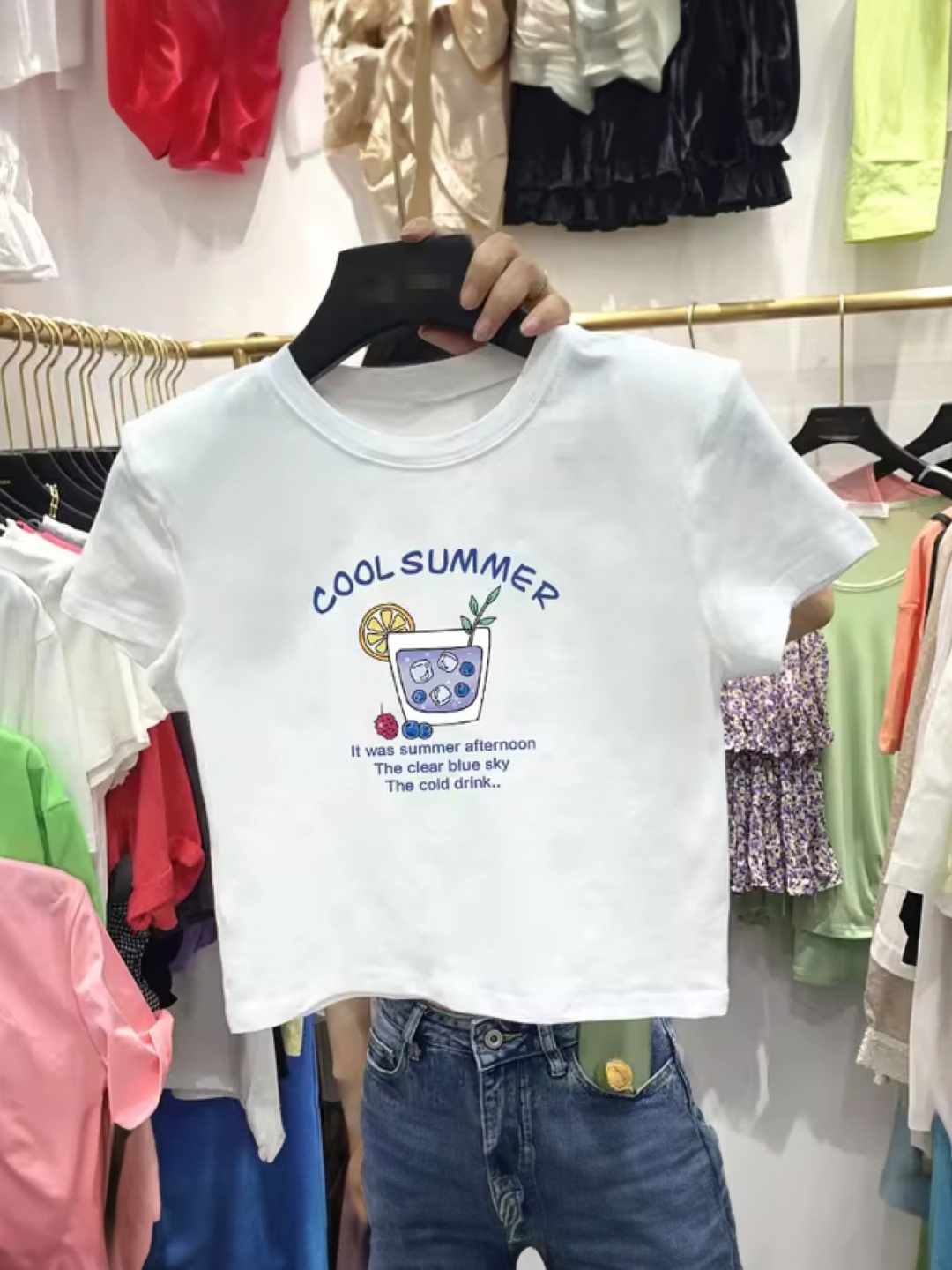 

KPOP Women Printed Top, Blue