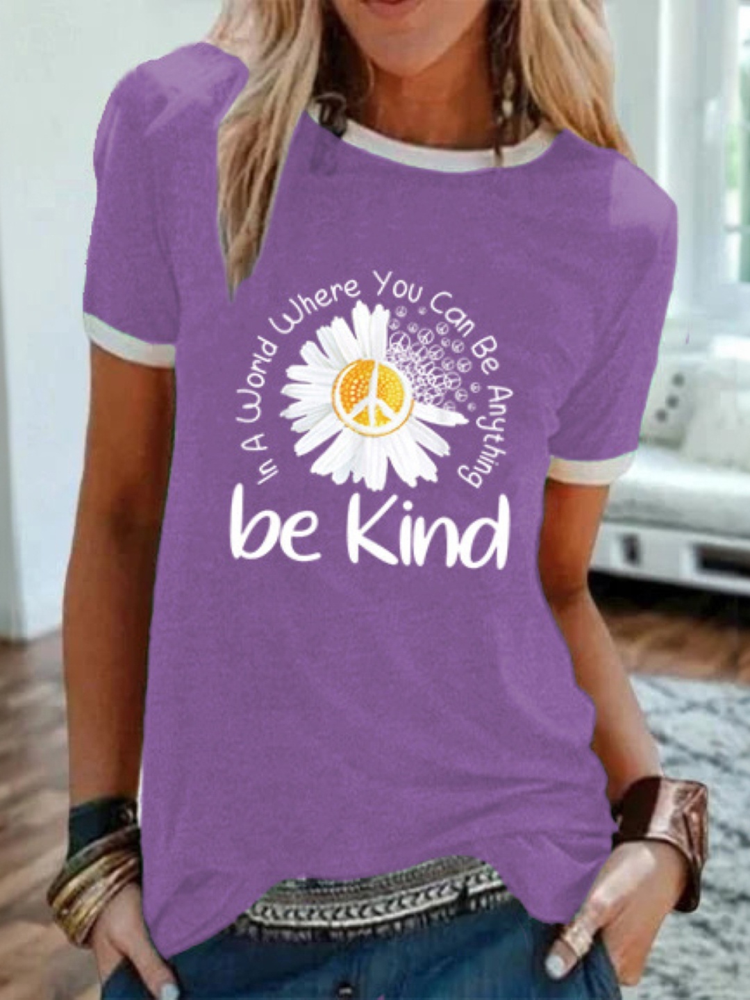 

KPOP Women Graphic Printed Top, Purple