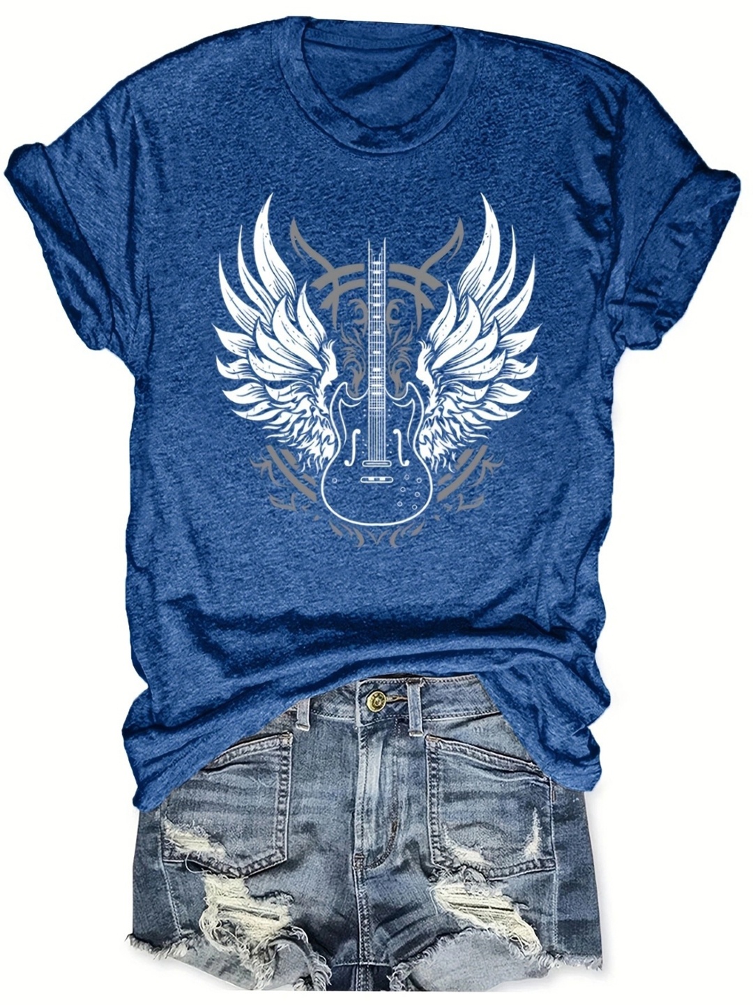 

KPOP Print Cotton Top, Navy blue