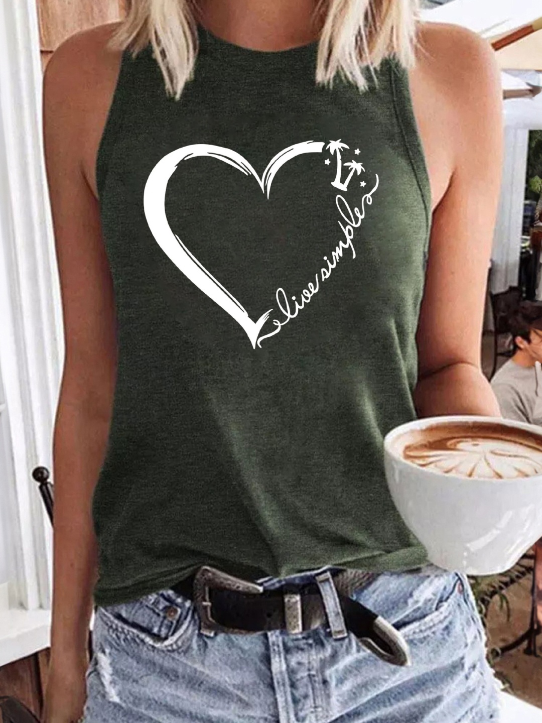 

KPOP Women Graphic Printed Top, Green