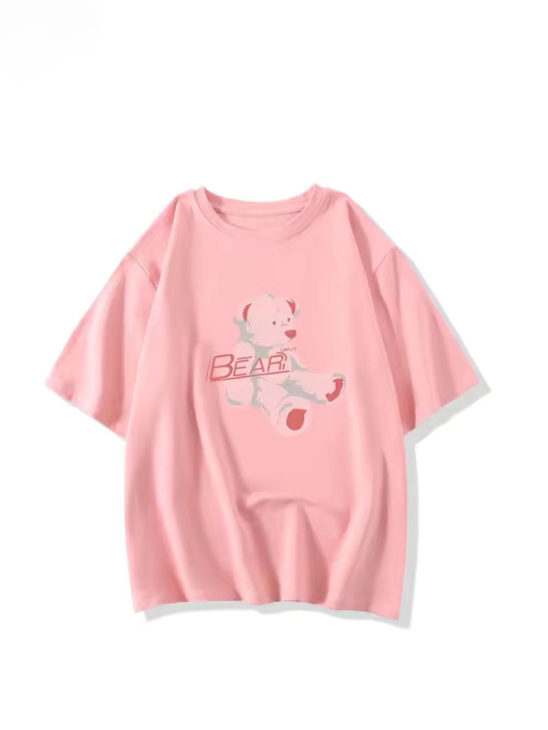 

KPOP Women Round Neck Graphic Printed Top, Pink