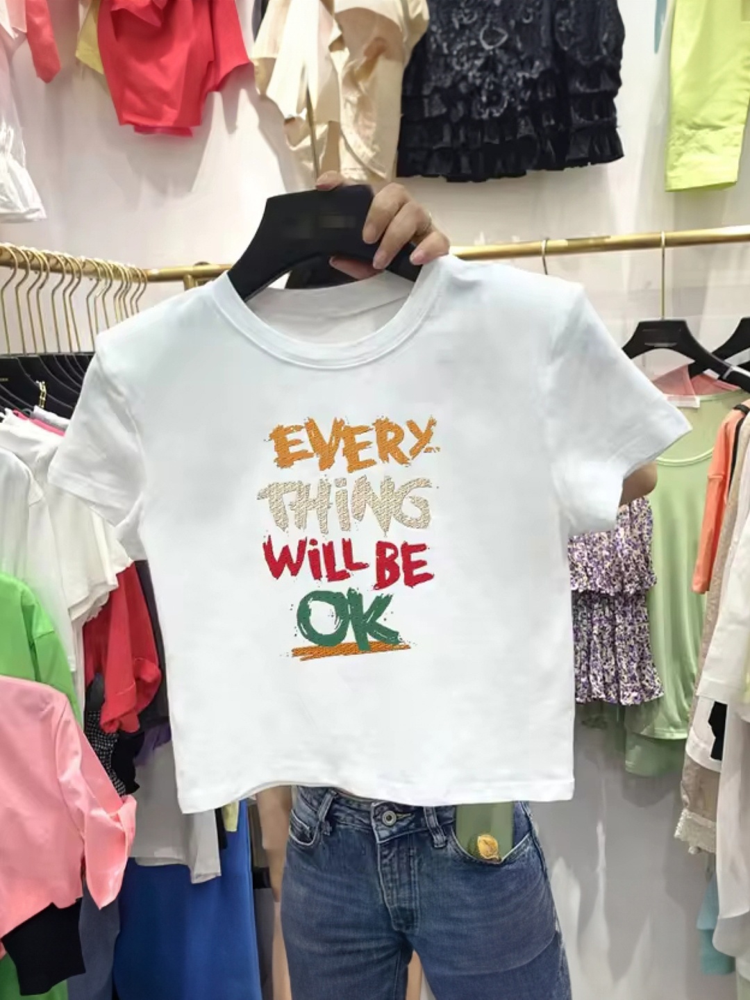 

KPOP Women Typography Printed T-shirt, White