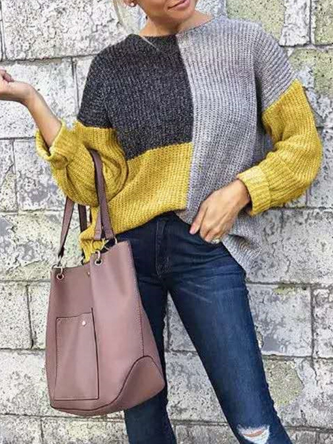 

KPOP Colourblocked Top, Grey