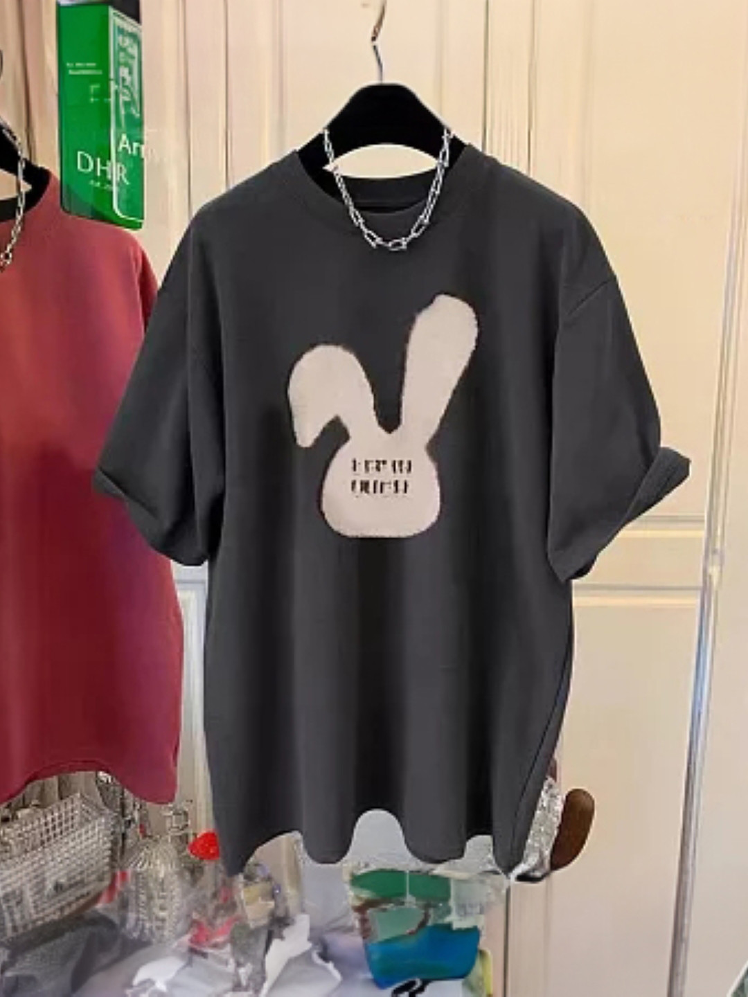 

KPOP Print Top, Grey