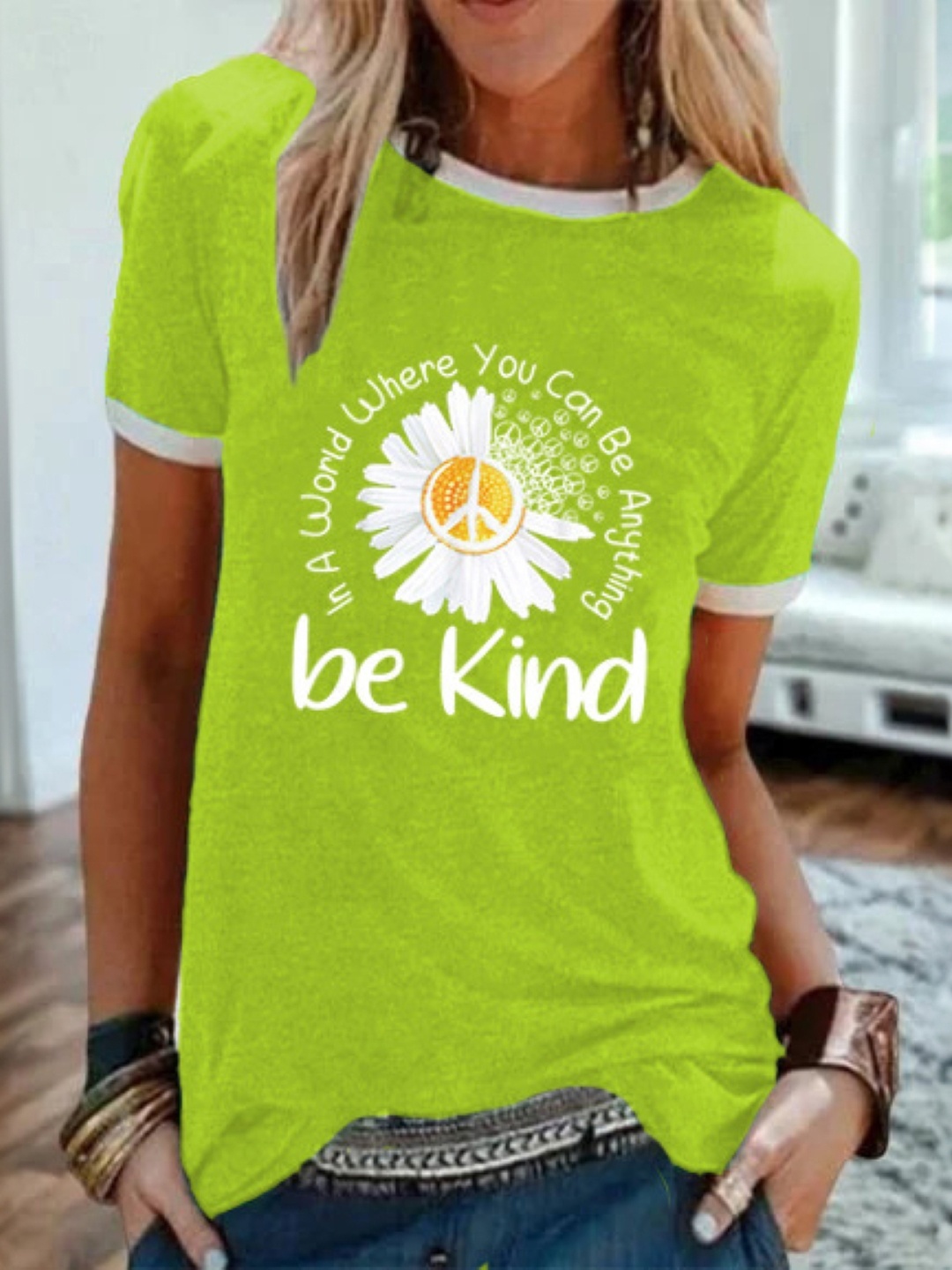 

KPOP Women Graphic Printed T-shirt, Green
