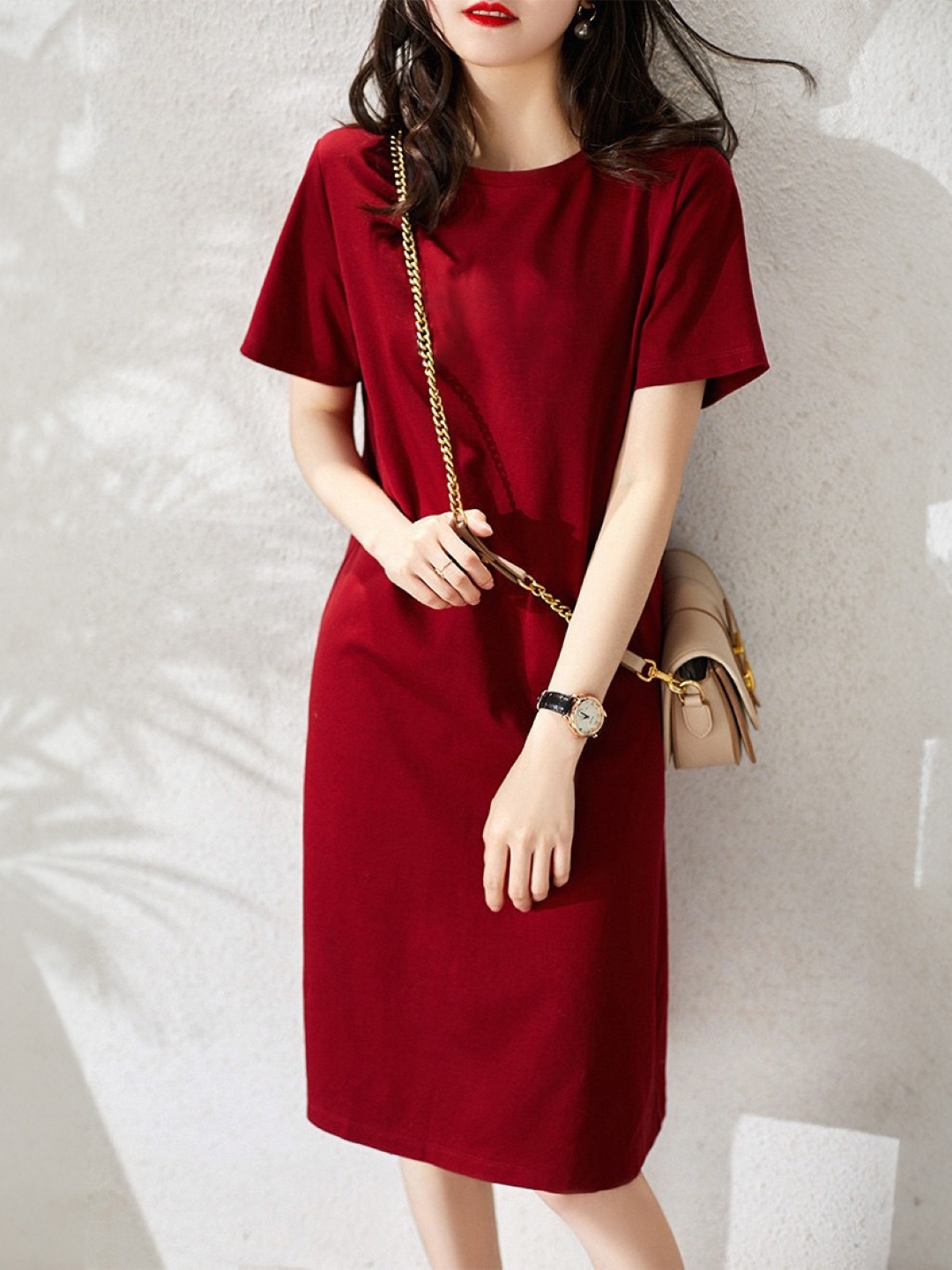 

KPOP Women Longline Top, Red