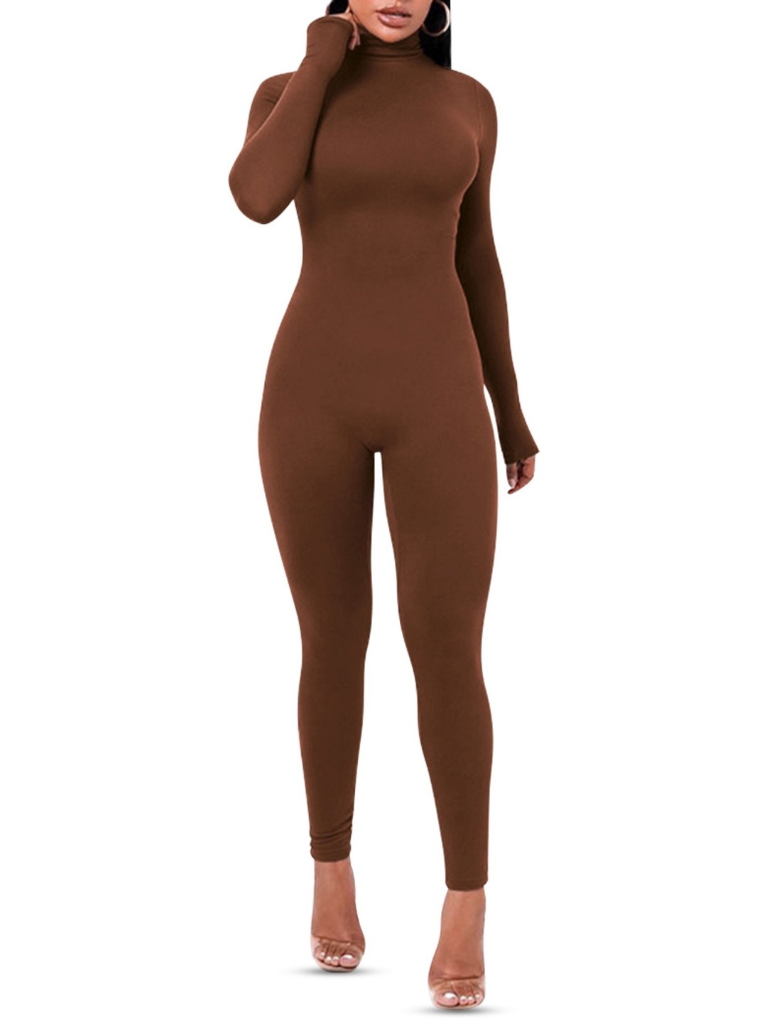 

KPOP Basic Jumpsuit, Brown