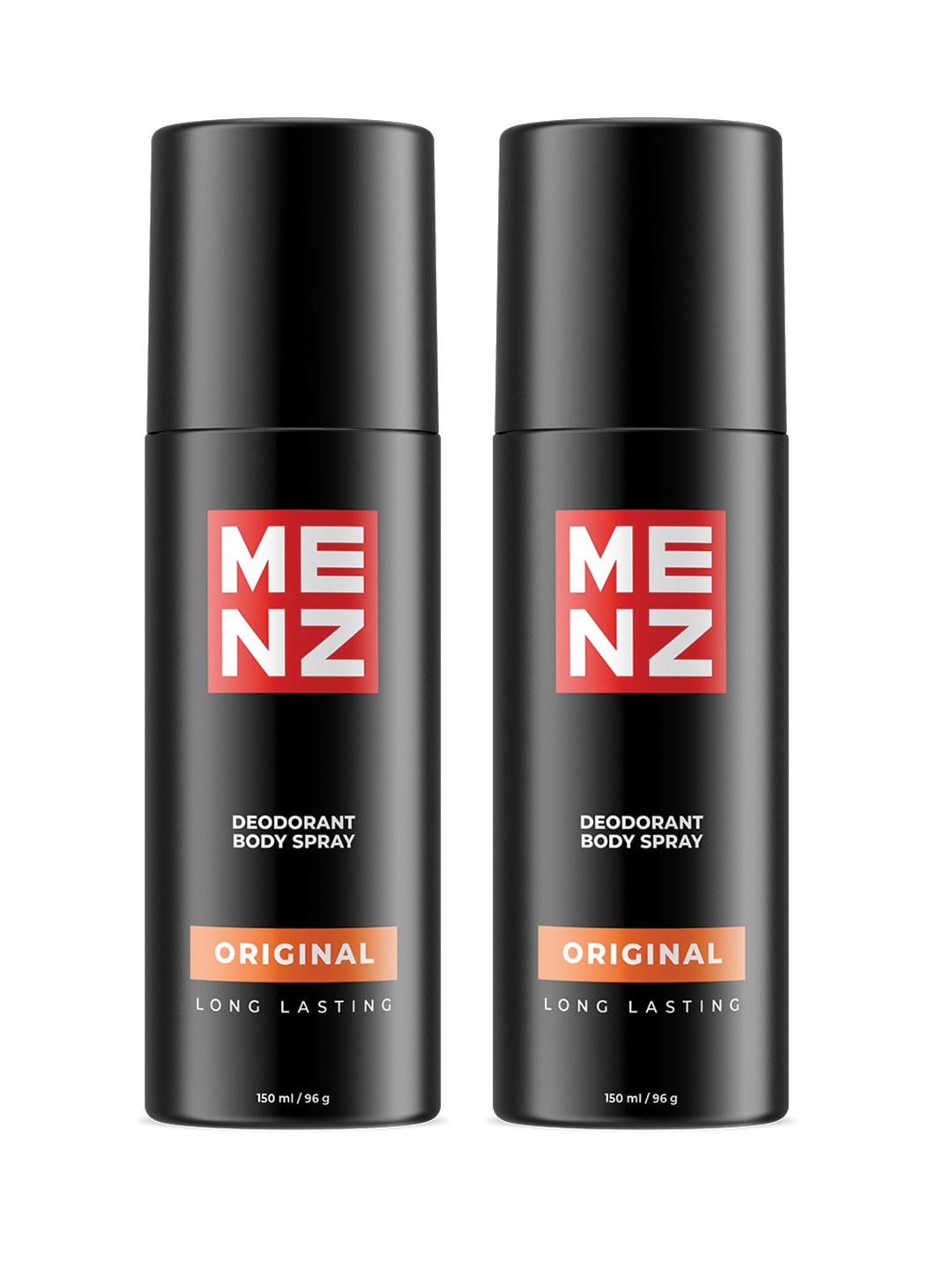 

MENZ Men Set Of 2 Original Long Lasting Deodorant Body Spray 150 ml Each, Black