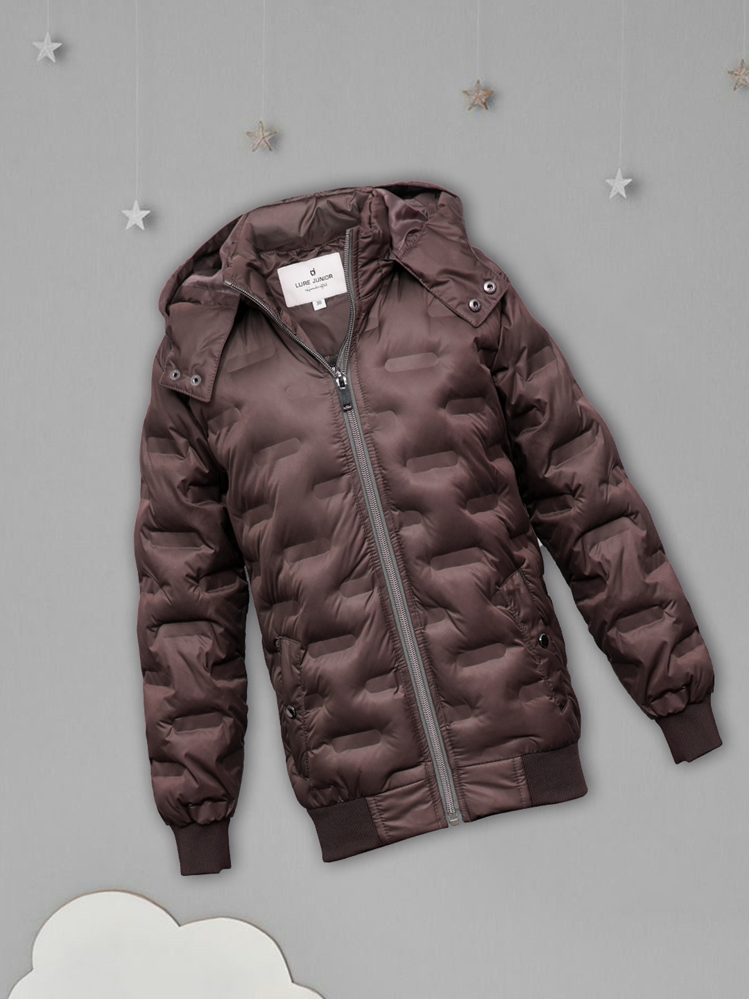

LURE JUNIOR Boys Hooded Outdoor Puffer Jacket, Maroon