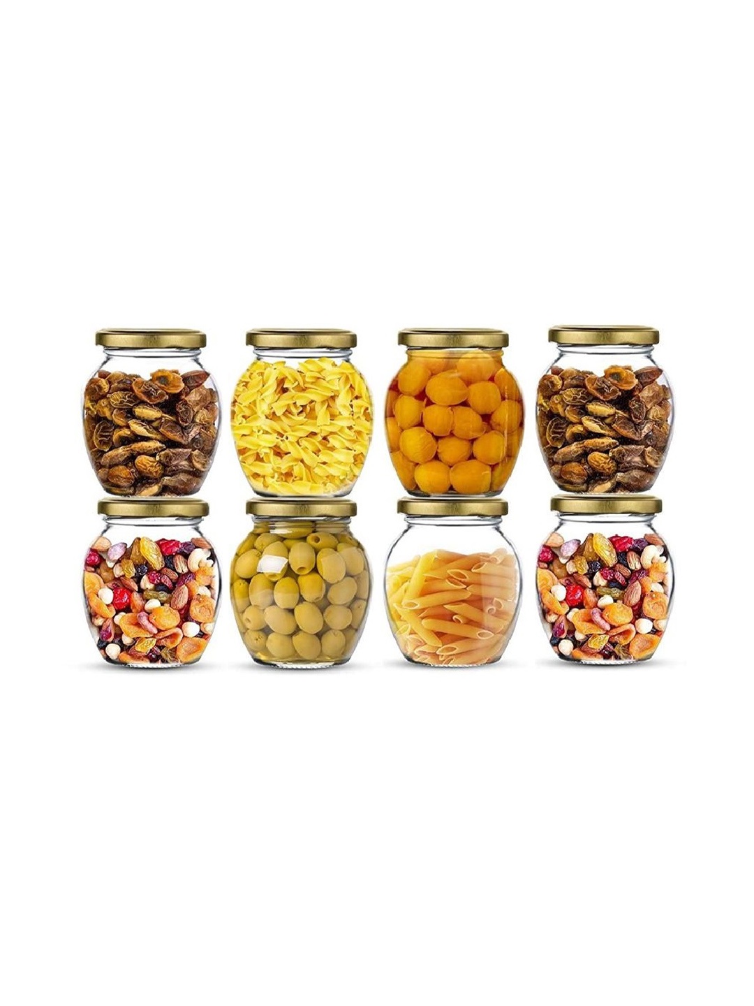 

CROCO JAR Piramal Transparent & Golden 8 Pieces Glass Containers - 400 ml