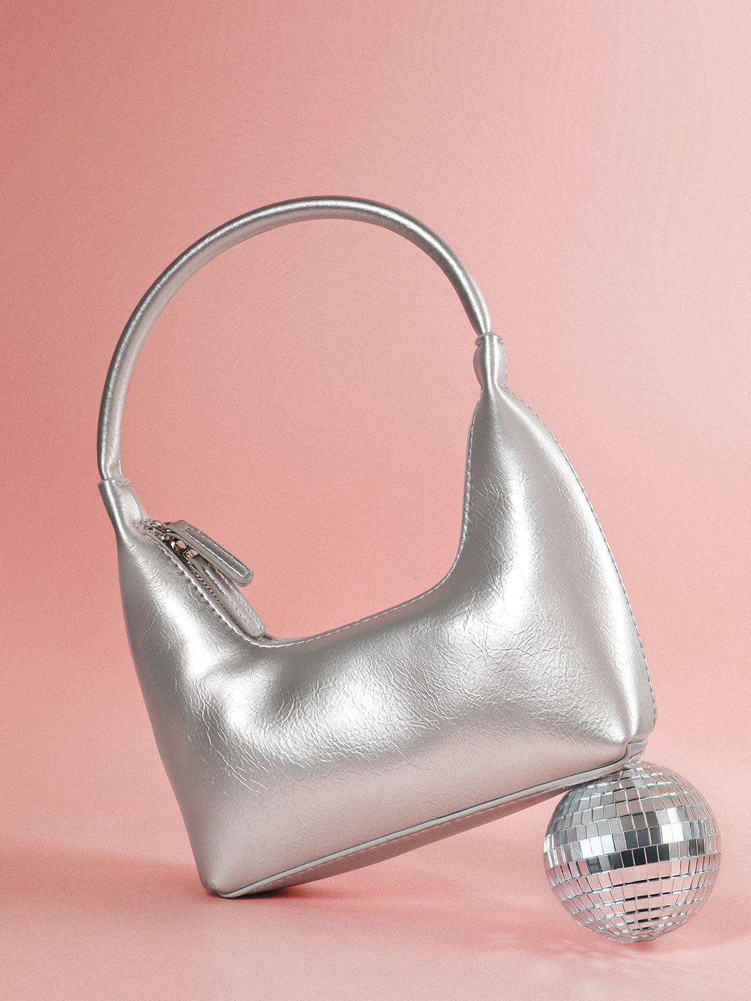 

FCUK Baguette Handheld Bag, Silver